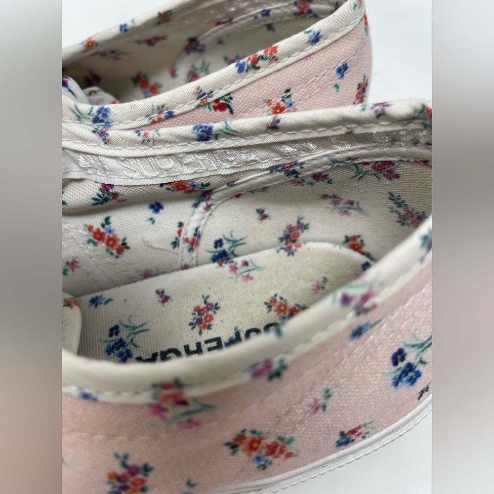 Superga Women Floral Pink Yellow Sneakers Size 7 - Picture 8 of 10